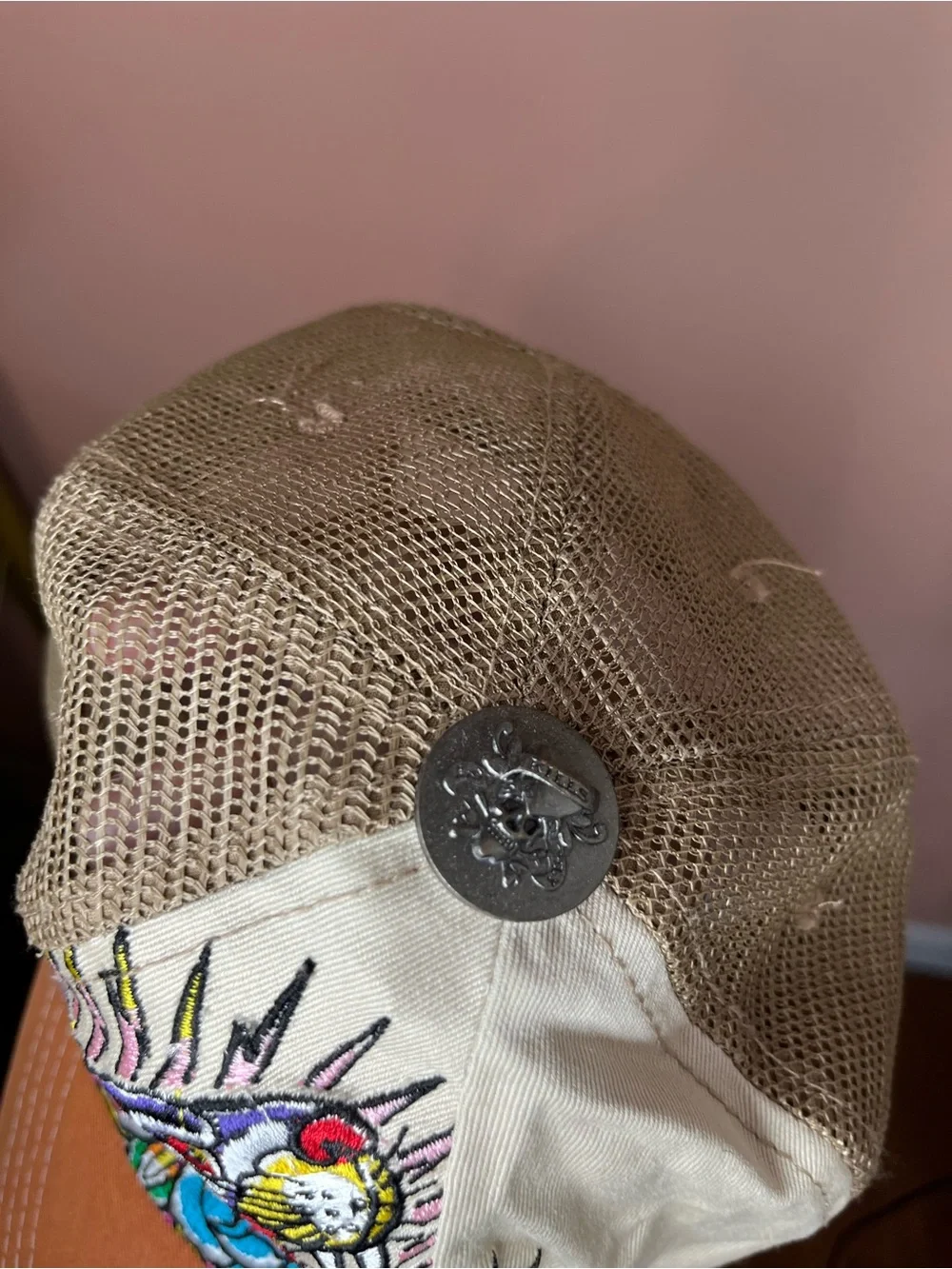 Ed Hardy 2000s Y2K Embroidered Trucker Hat